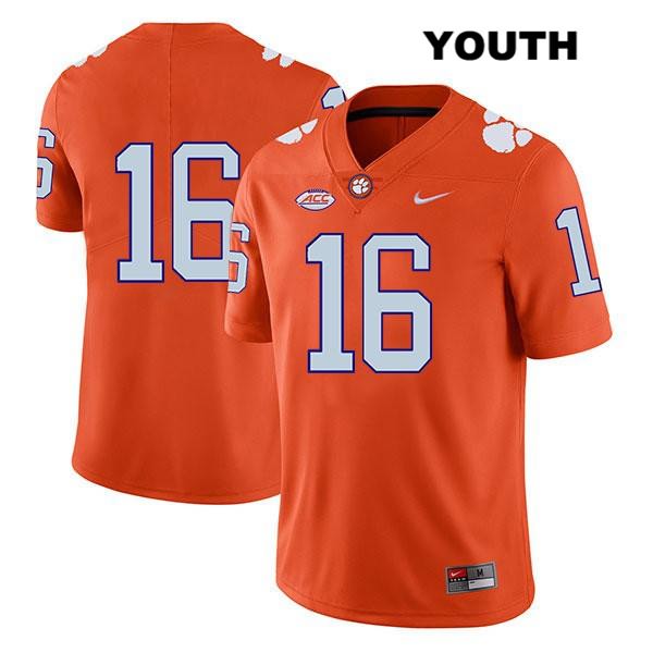 Youth Clemson Tigers #16 Trevor Lawrence Stitched Orange Legend Authentic Nike No Name NCAA College Football Jersey XUU7046FK